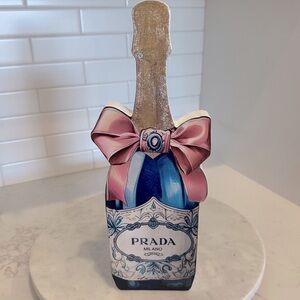 Luxury “PRADA” Champagne Wood Table Top Decor Champagne 🍾